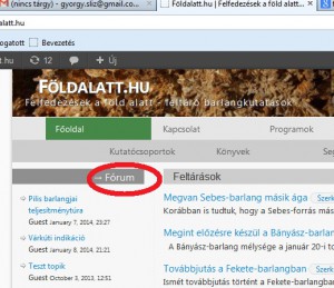 Ráklikkelünk a "Fórum" feliratra