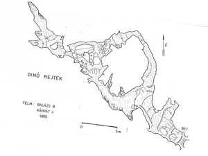 A régi részek térképen (forrás: Barlangnyilvántartás)
