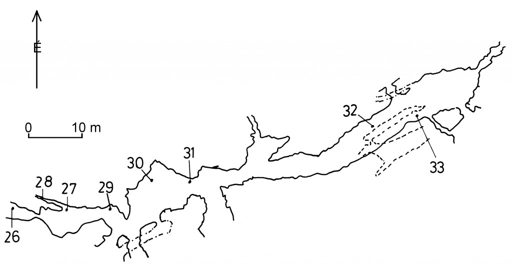 Mátyás-hegyi-barlang részlete Kárpát J. térképe alapján 